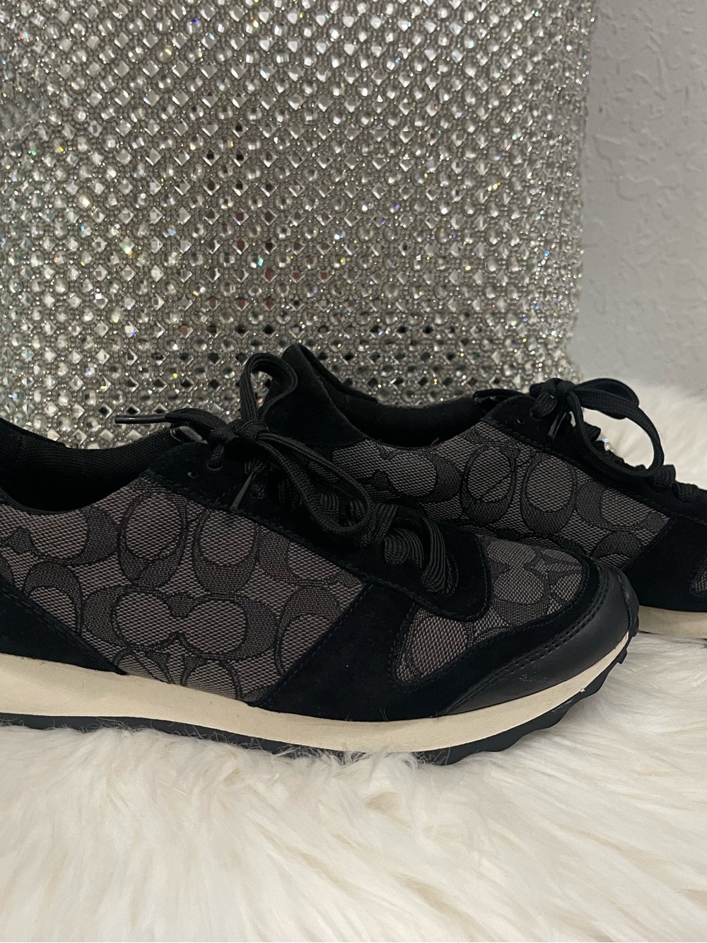 Coach Black Signature Logo Low-Top Sneakers